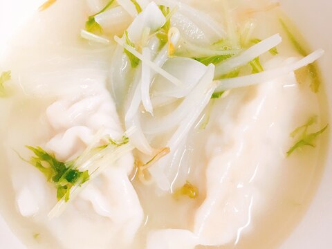 冷凍餃子入り★中華スープ